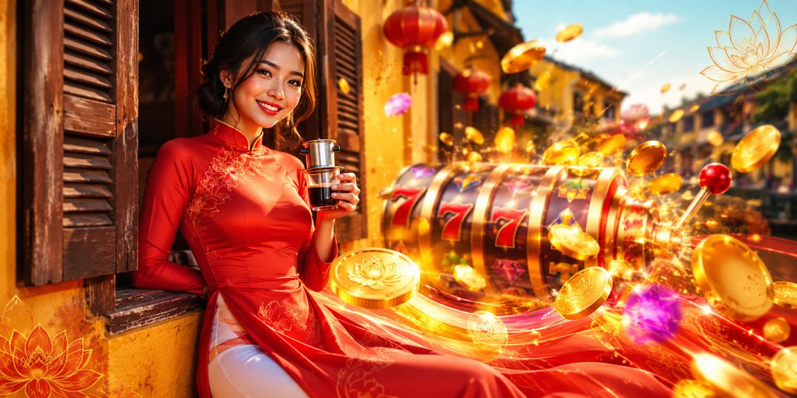 Phụ nữ mặc áo dài tại Hội An thư giãn với điện thoại xem kèo bóng đá