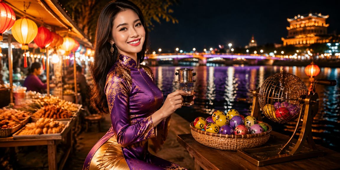 Người dùng kiểm tra vé xổ số tại Huế bên ly cà phê sáng